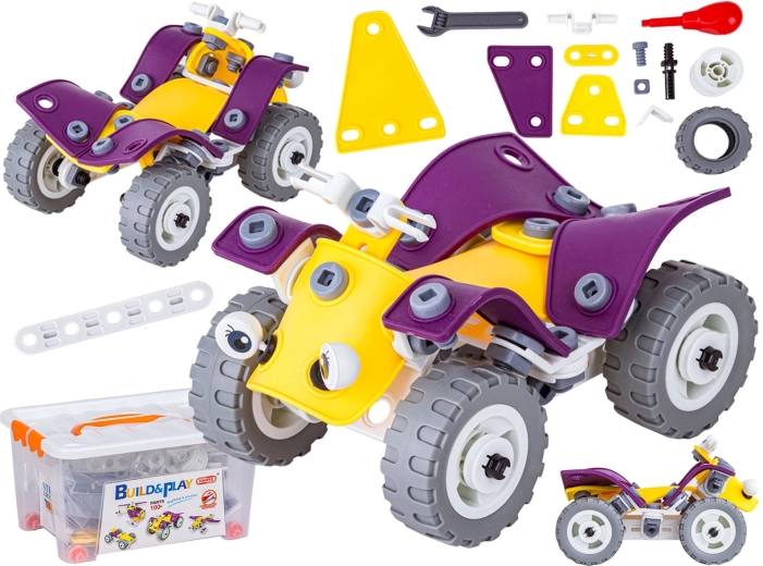 Set di costruzioni elastiche 4 in 1 da 100 pezzi (formula, quad, elicottero, aereo)