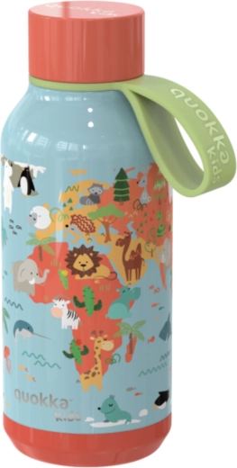 Borraccia termica in acciaio inox Quokka Kids Solid Map of Life con laccetto 330 ml