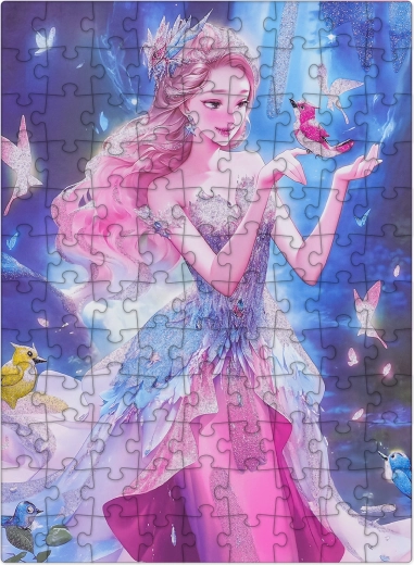 Puzzle Principessa rosa con glitter, 100 pezzi