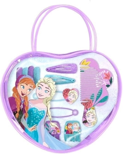 Borsetta a forma di cuore con accessori per capelli Frozen - 1 pezzo