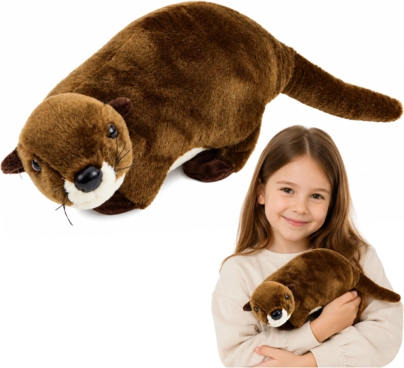Lontra di peluche marrone 37 cm