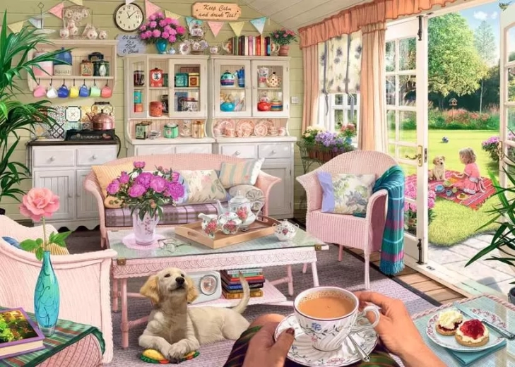 Puzzle Ravensburger Il mio rifugio n. 9: Sala da tè 1000 pezzi