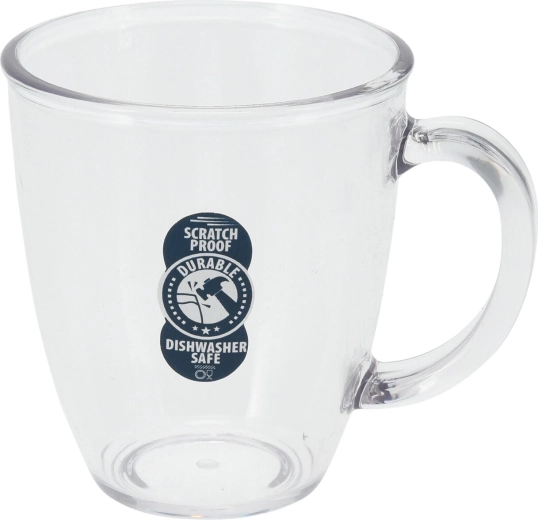 Tazza trasparente da 380 ml in AS (stirene-acrilonitrile)