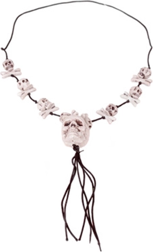 Collana da festa con motivo teschio e ossa incrociate