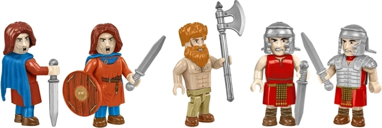 Minifigure di legionari e barbari con ricca armatura