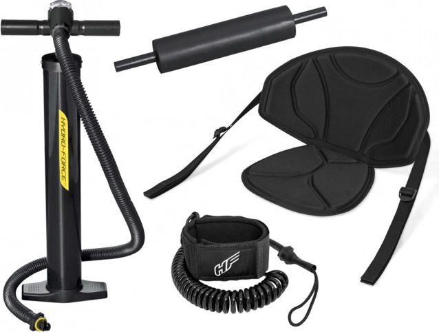 Dotazione completa con pagaia regolabile e accessori