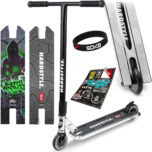 Monopattino freestyle Soke BOX argento-nero