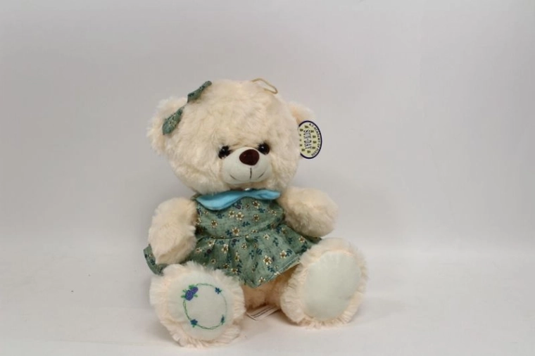 Orsetto di peluche con vestito floreale 30 cm