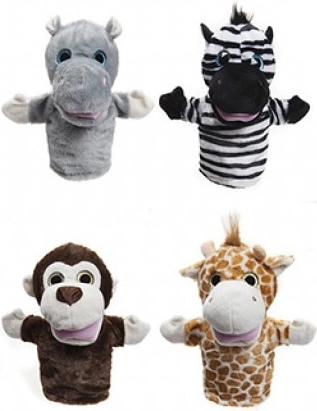 Burattino da dito in peluche animali selvatici 24 cm - 1 pezzo