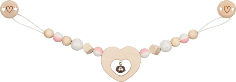 Goki catena per passeggino con cuoricini e clip - 1 pezzo