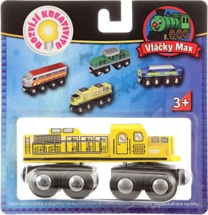 Trenini Max locomotiva gialla per ferrovie in legno