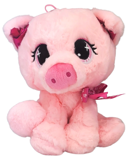 Maialino di peluche rosa 15 cm