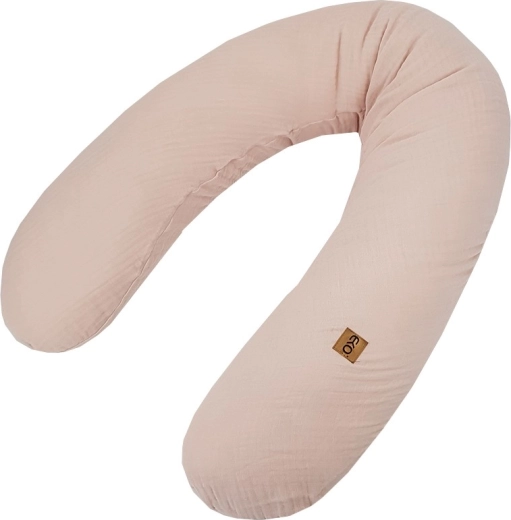 Cuscino per l’allattamento in mussola EKO powder pink 180 cm