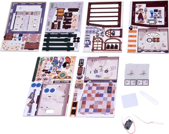 Mini caffetteria luminosa con illuminazione LED