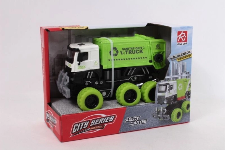 Camion della spazzatura per bambini con luci e suoni 19 cm