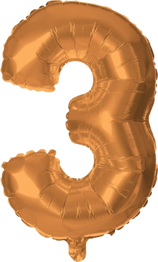 Palloncino in foil a forma di numero 3 30 cm bronzo TORO