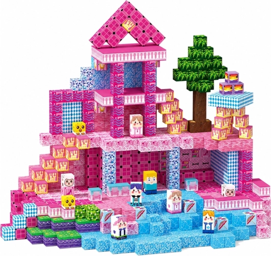 Mondo pixel fiabesco rosa