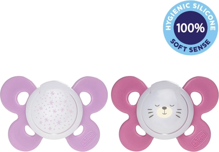 Chicco succhietto Physio Comfort notte in silicone 16–36 mesi, bimba, stelle e orsetti, 2 pz