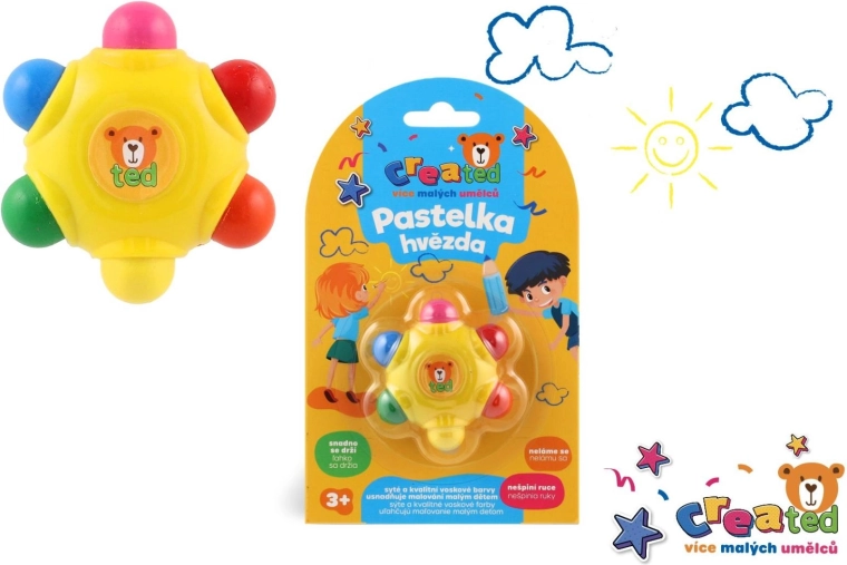 Pastello a cera a forma di stella con 6 colori
