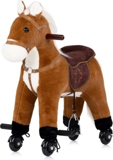 Chipolino cavallino di peluche su ruote con suoni