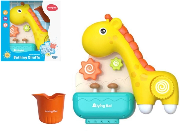 Giocattolo da bagno Giraffa con mulini ad acqua