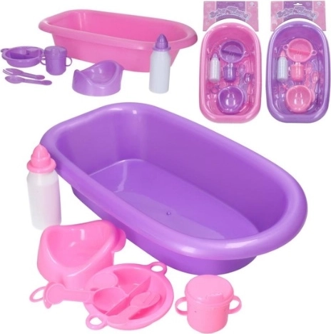 Vaschetta con accessori per bambola Baby World Mini Bath