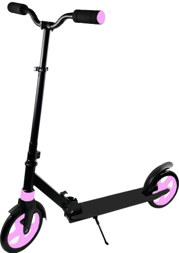 Monopattino pieghevole nero-rosa con sospensione