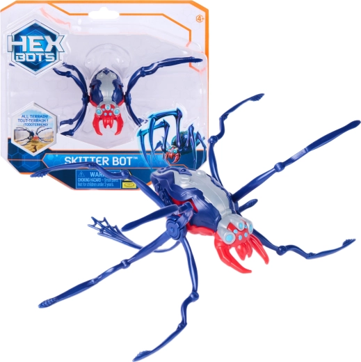 Spin Master Hex Bots Skitter Bot ragno robotico blu - 1 pezzo