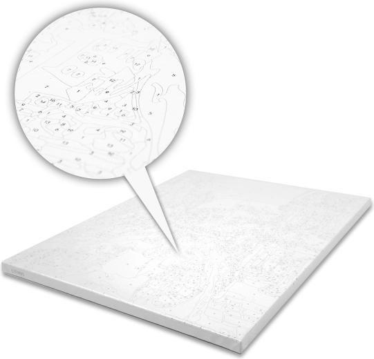 Tela prestampata con numeri per una pittura senza pensieri