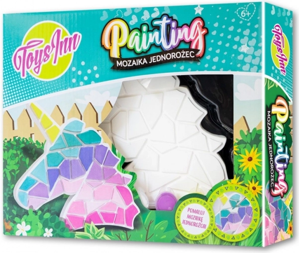 Mosaico con pittura di unicorno