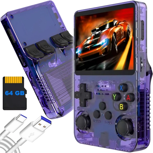 RENEW FORCE R36S console retro portatile 64 GB ArkOS 2.0, viola