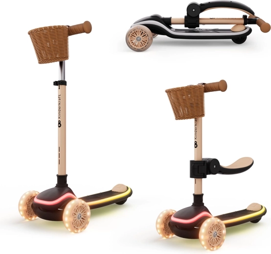 Kinderkraft RAKET UP monopattino e cavalcabile 2 in 1 con seduta beige