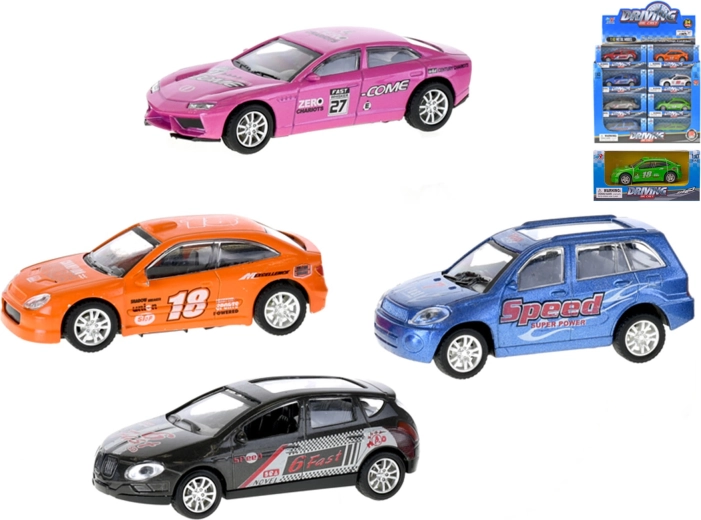 Automobilina da corsa in metallo con movimento a retrocarica, 9,5 cm - 1 pezzo