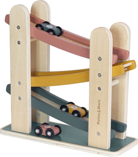 Pista da corsa in legno PETITE&MARS Milky Way Wood of Mars, 18m+, aurora pink