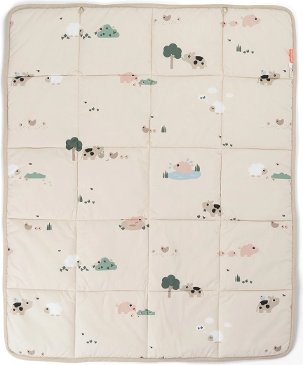 Tappetino da gioco Done by Deer Tiny farm, color sabbia