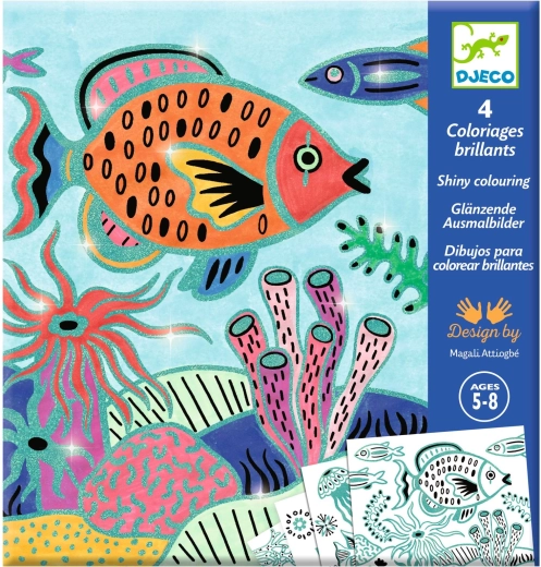 Djeco album da colorare scintillante Sott'acqua
