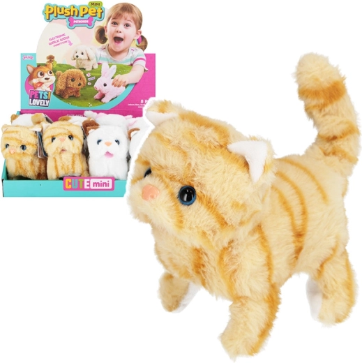 Gattina di peluche con suono e movimento 20 cm