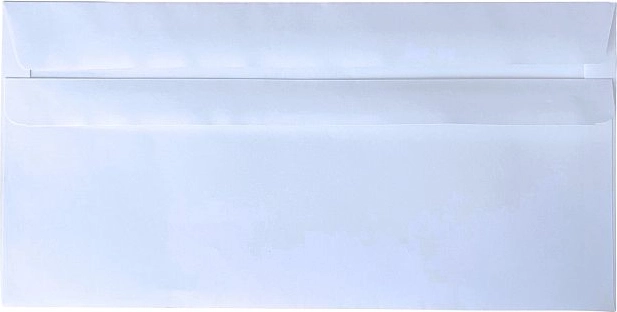 Busta DL autoadesiva senza finestra, buste di carta bianche 110 × 220 mm (50 pz)