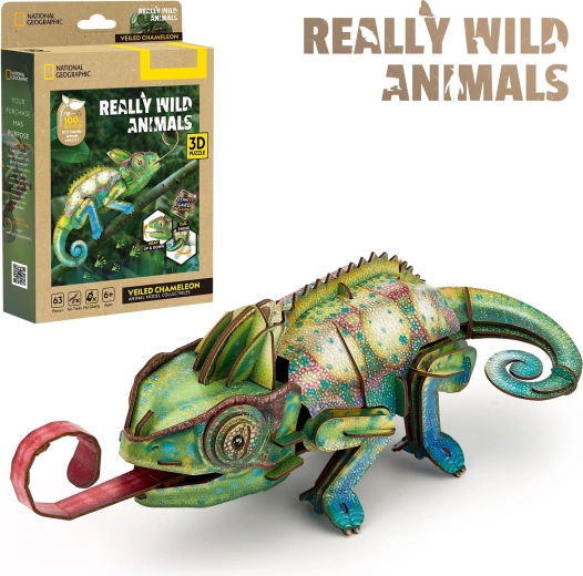 CubicFun puzzle 3D National Geographic camaleonte, 63 pezzi