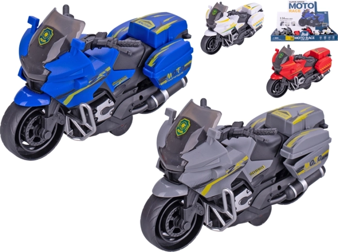 Moto della polizia a retrocarica 14 cm