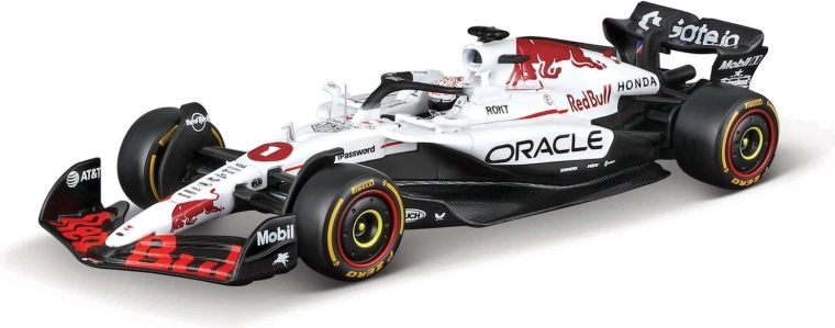 Modello F1 Bburago Oracle Red Bull Racing RB21 2025 Max Verstappen 1:18 con casco