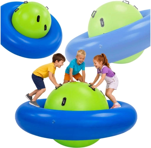 Altalena gonfiabile per bambini per l’equilibrio con 6 maniglie per 3 bambini