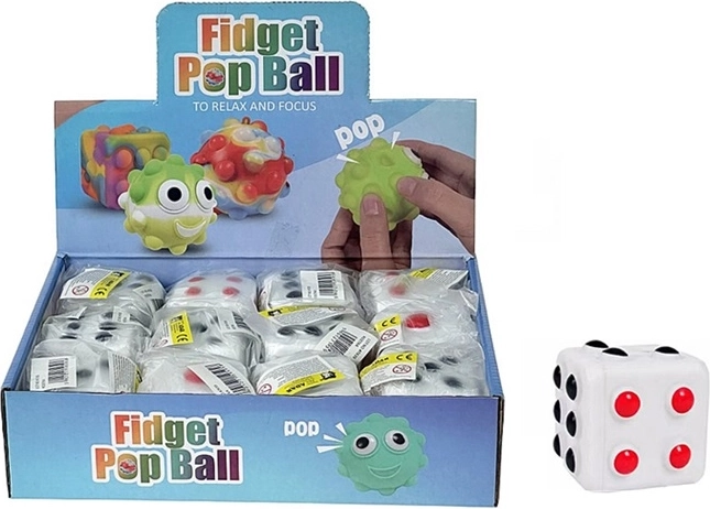 Dado da gioco morbido in silicone con puntini in rilievo 6 cm (12 pz)