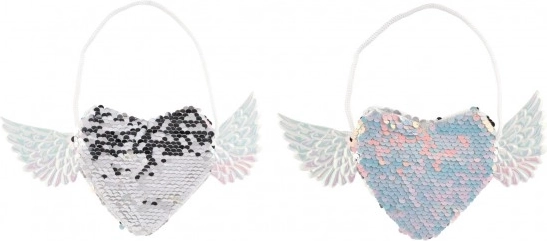 Borsa a Cuore con Ali e Paillettes