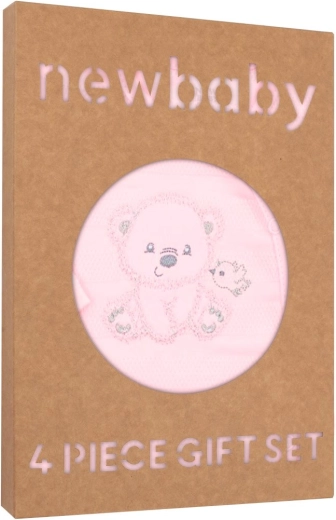 Set regalo per neonati New Baby Sweet Bear, rosa, 4 pezzi – Rosa 53584