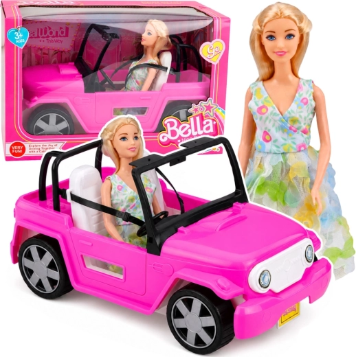 Bambola Bella con cabriolet rosa (30 cm)