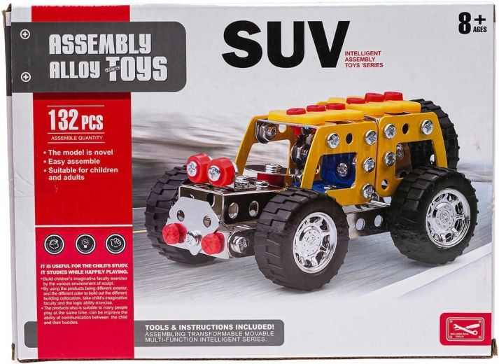 Costruzione metallica tipo meccano auto SUV 132 pezzi con attrezzi