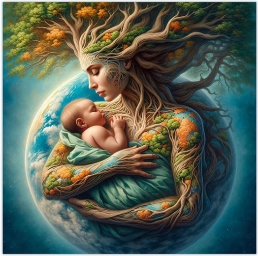 Pittura diamantata – madre con bambino 30 × 40 cm