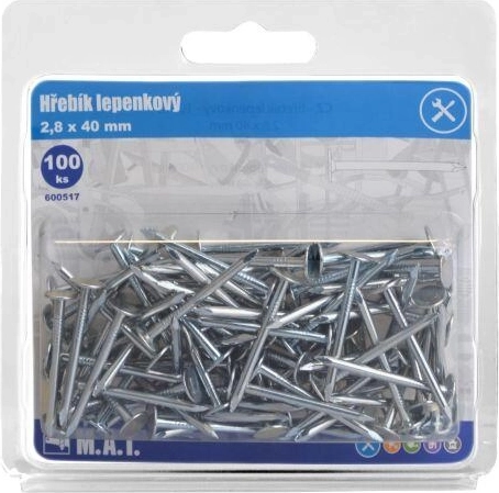 Chiodi per cartone catramato 40 × 2,8 mm zincati (100 pz)