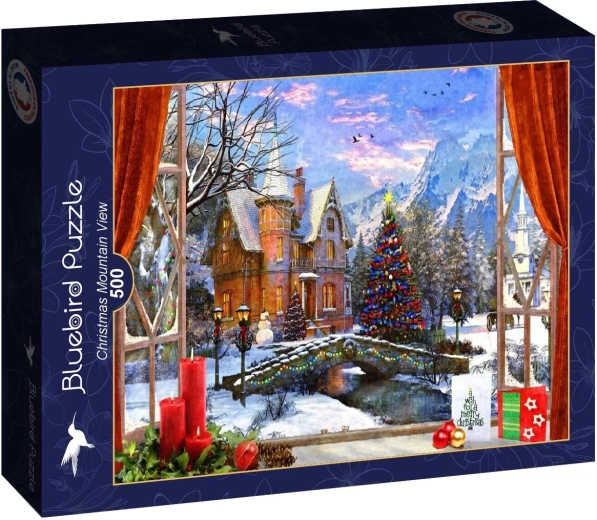 Puzzle Bluebird Vista natalizia sulle montagne 500 pezzi